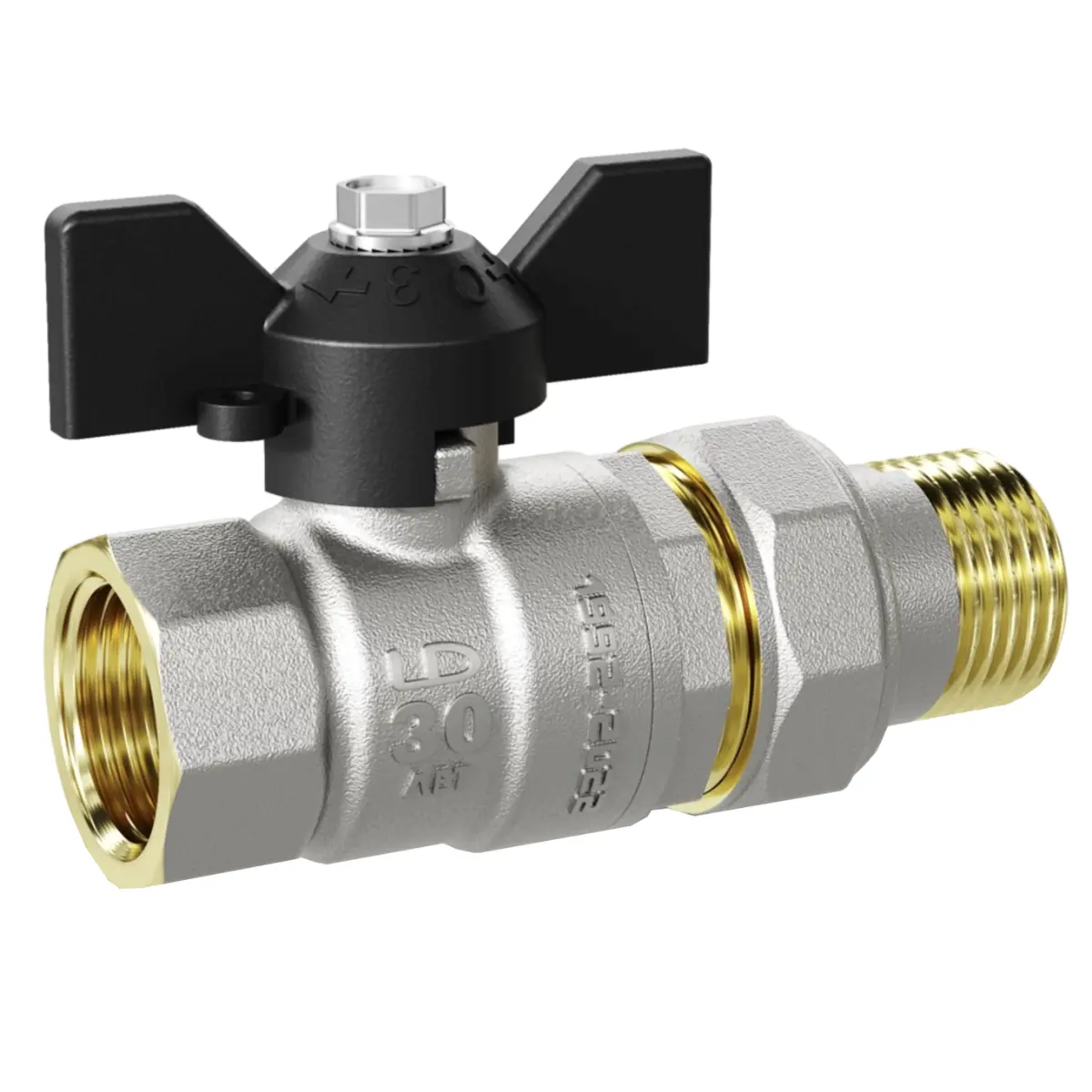 Кран шаровой c американкой LD ВР 3/4