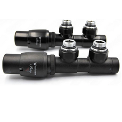 Комплект VARIO TWINS термостатический угловой 3/4-3/4 левый чёрный матовый