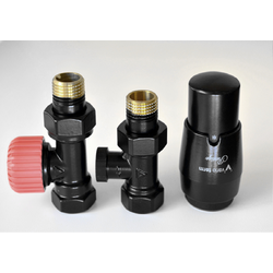 Комплект подключения термостатический VARIO Elegant 1/2-1/2 прямой черный матовый