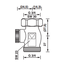 Узел нижней подводки HERZ прямой, одинарный G3/4